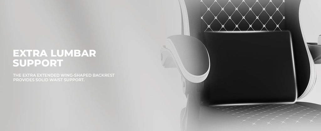 Gaming Chair with Massage and Ergonomic Design - Black/White