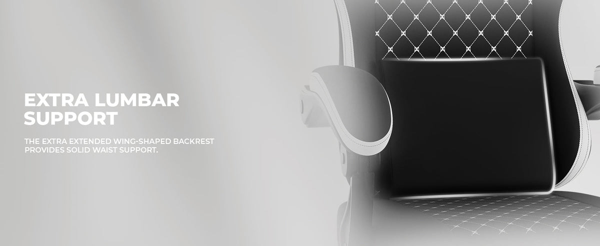 Gaming Chair with Massage and Ergonomic Design - Black/White