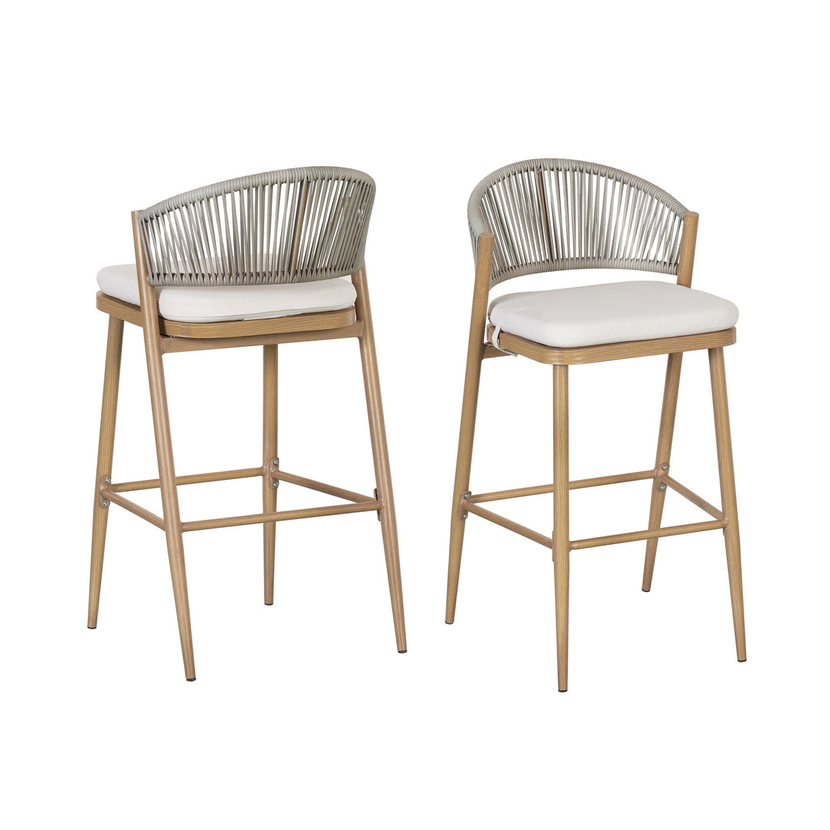 Outdoor Bar Height Metal Frame Counter Stools