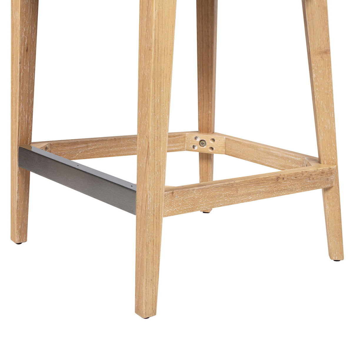 Round Arched Upholstered Counter Stool Set with Open Back - Travertine Beige