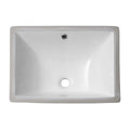European Style Ceramic Rectangular Undermount Bathroom Sink with Overflow - White
