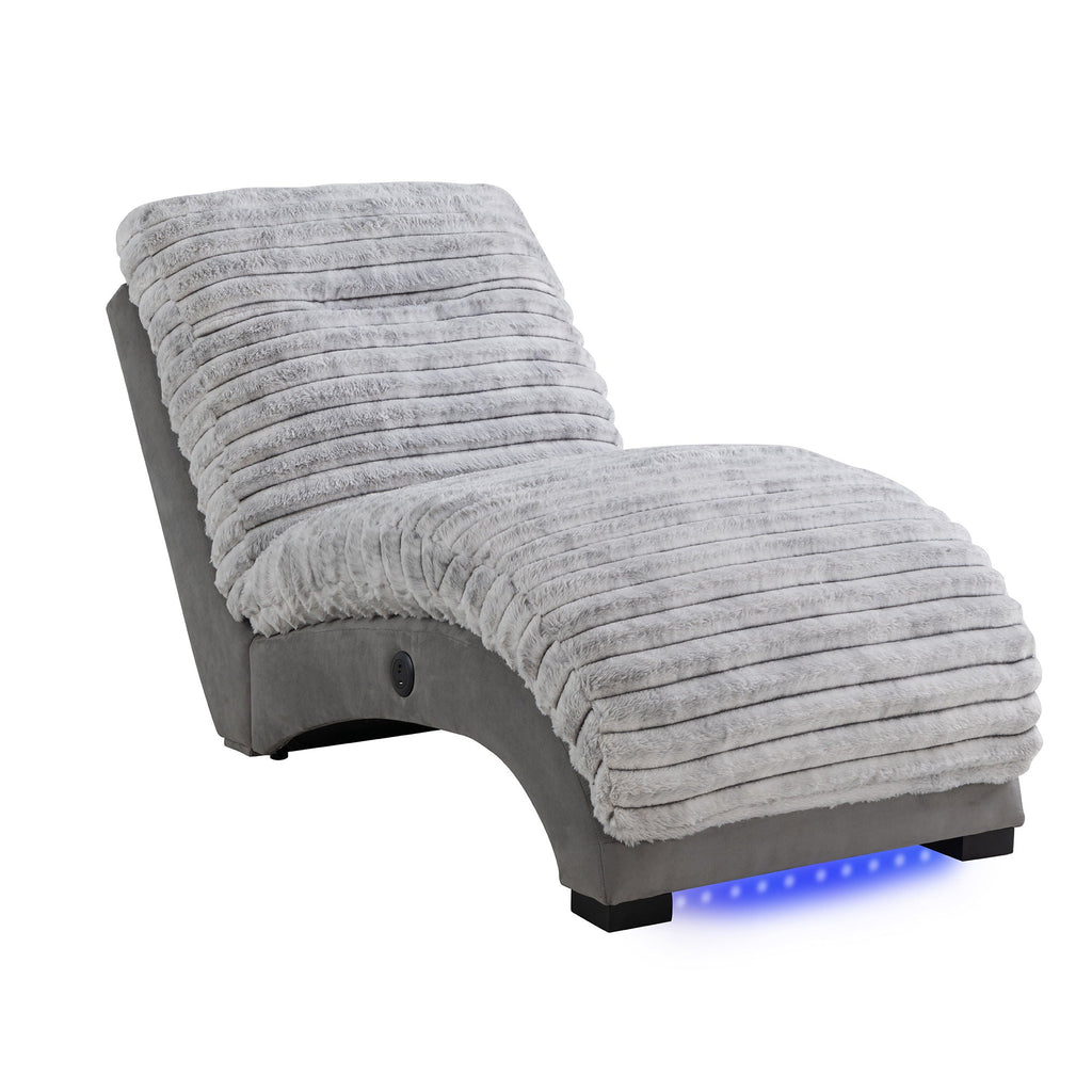 Accent Chaise with USB Support - Soft Fabric