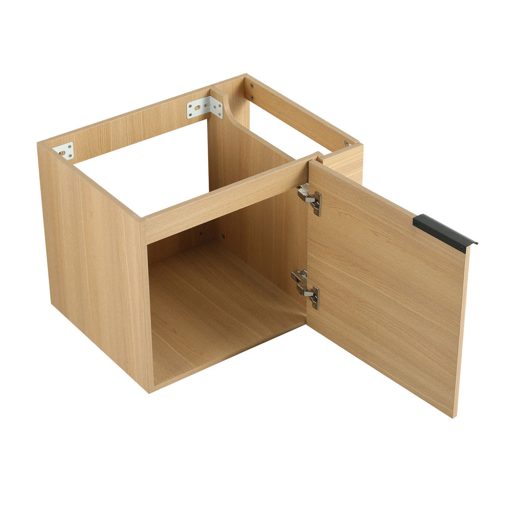 Modern Bathroom Vanity with Side Storage - Light Brown or White