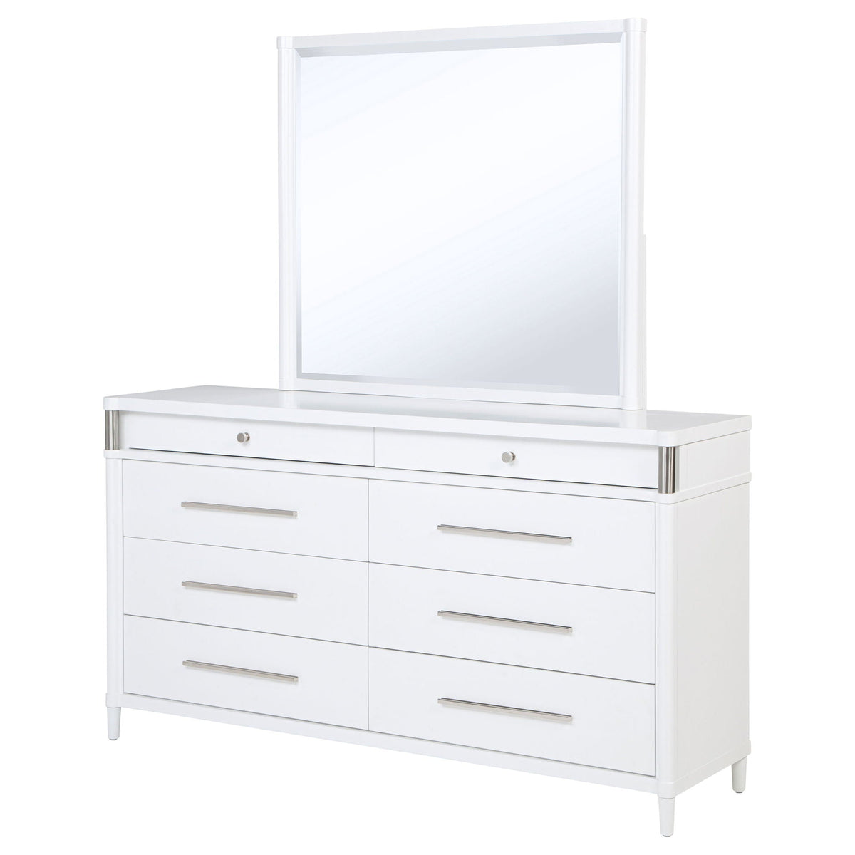 Gracemont 8-drawer Bedroom Dresser with Mirror White