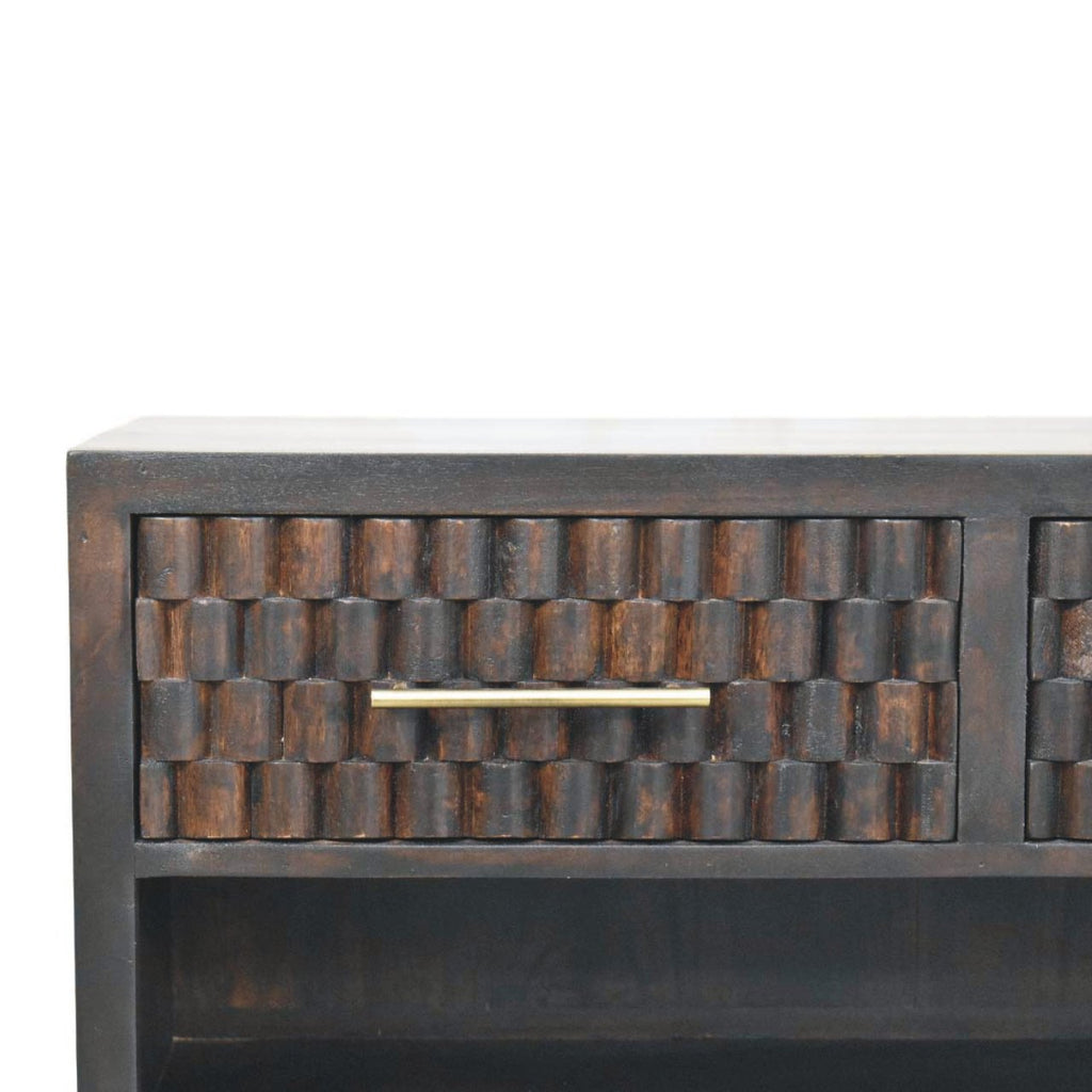 Solid Wood Shoe Storage Unit with Velvet Mocha Finish