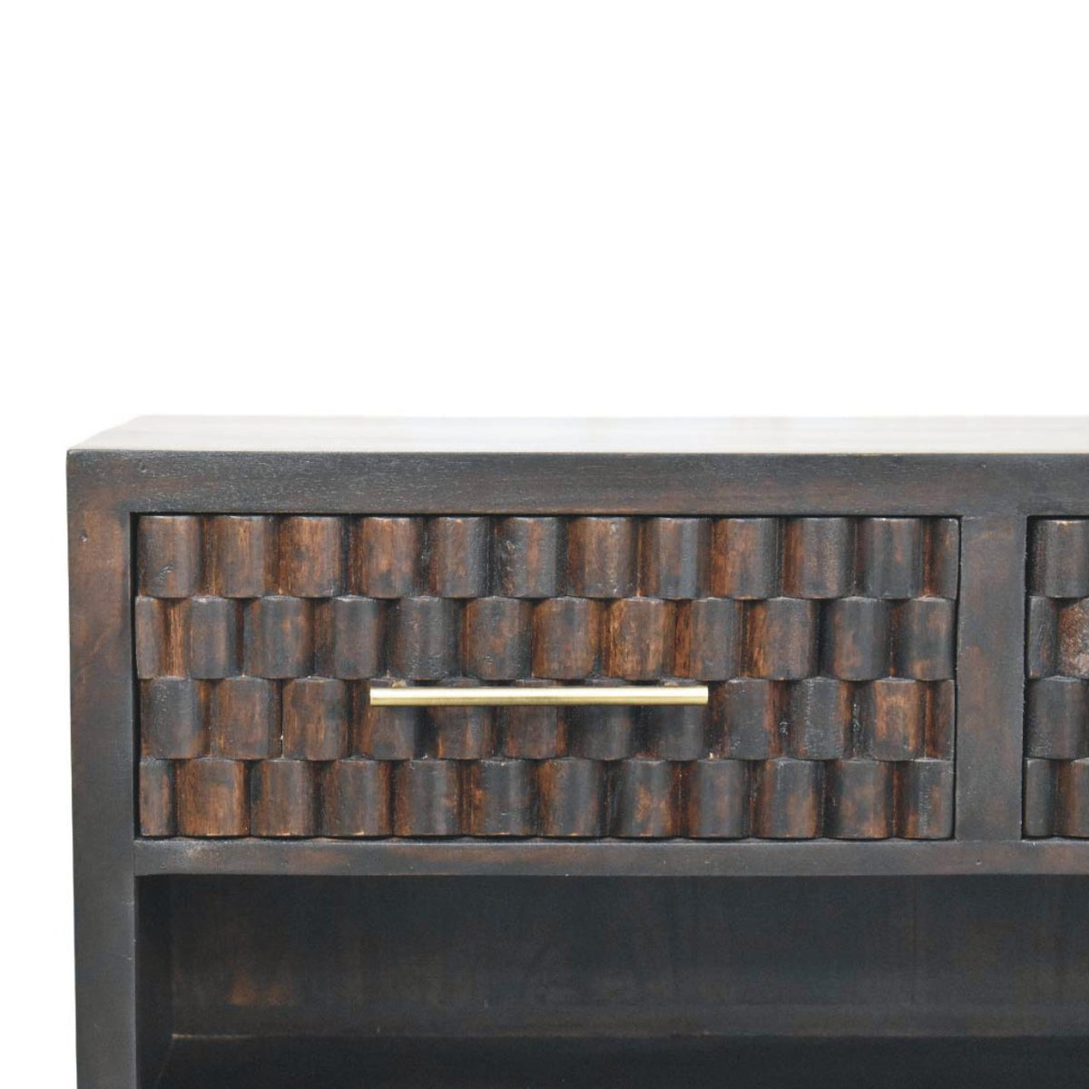 Solid Wood Shoe Storage Unit with Velvet Mocha Finish