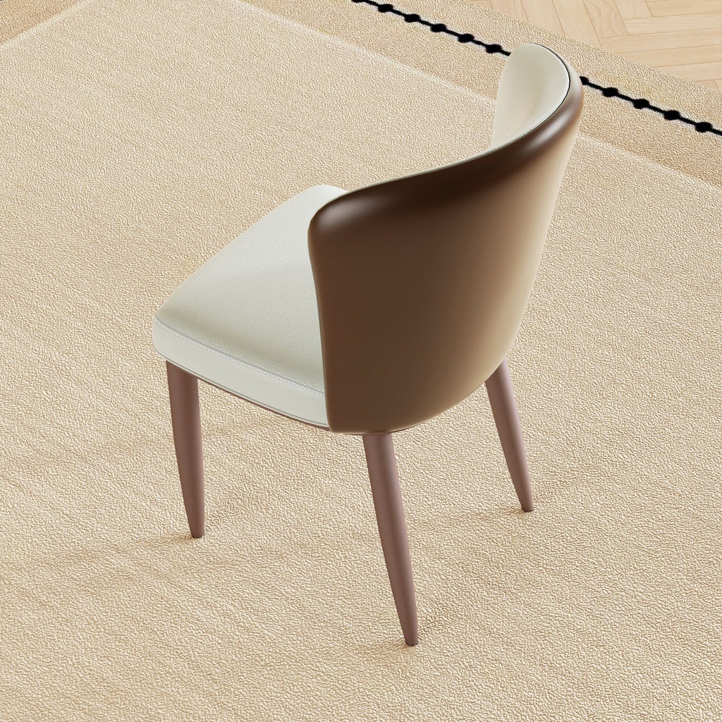 White Dining Chair Set with Carbon Steel Legs and Comfortable Seating