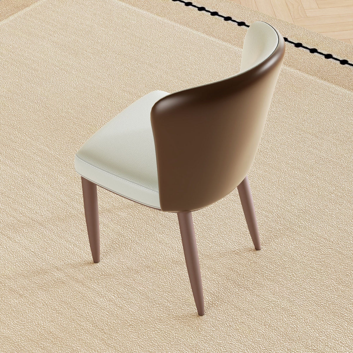 White Dining Chair Set with Carbon Steel Legs and Comfortable Seating