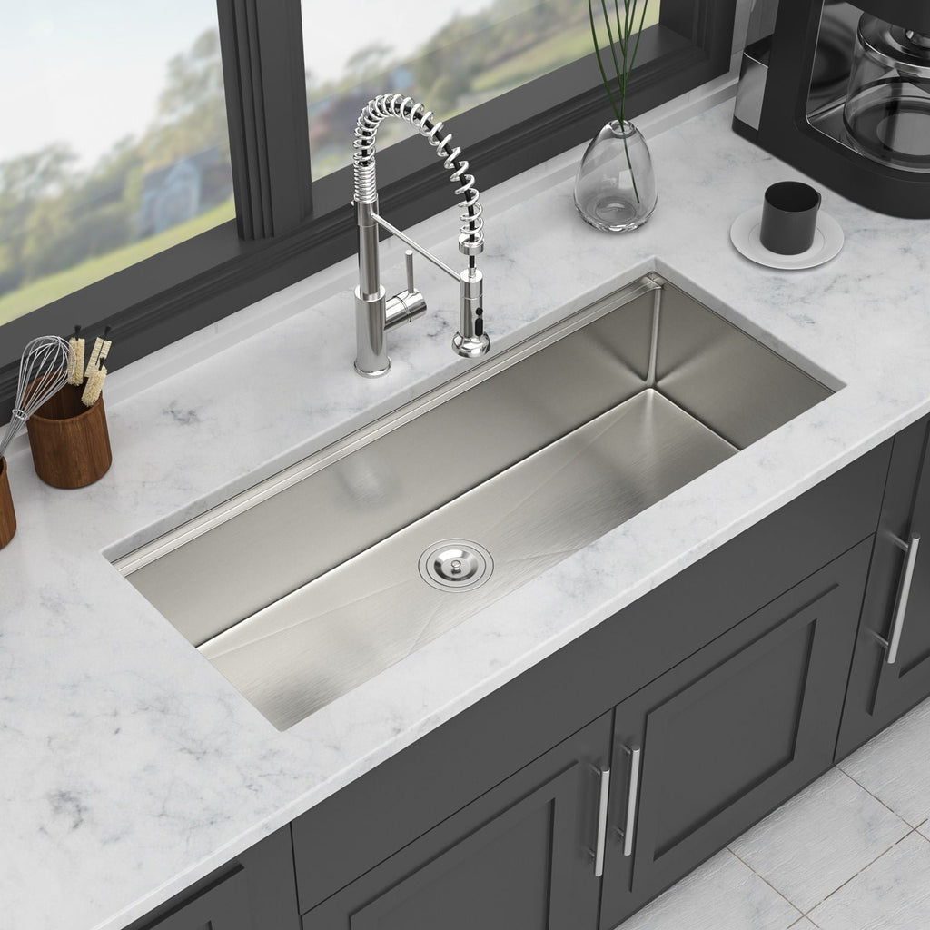 Gray Stainless Steel Undermount Workstation Kitchen Sink with Soundproofing - Single Bowl