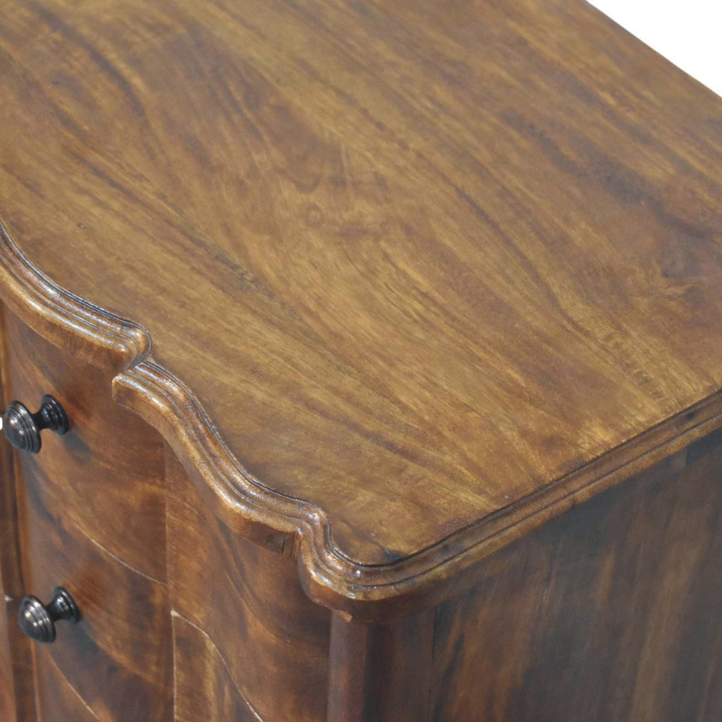 Solid Wood Lume Panel Nightstand with Panel Detailing - Chestnut