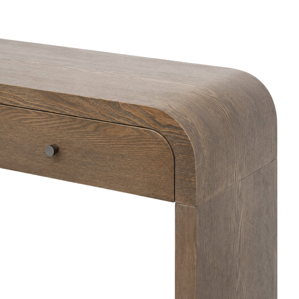 Dark Storage Table with 3 Drawers - Aged Blue & Dark Brown