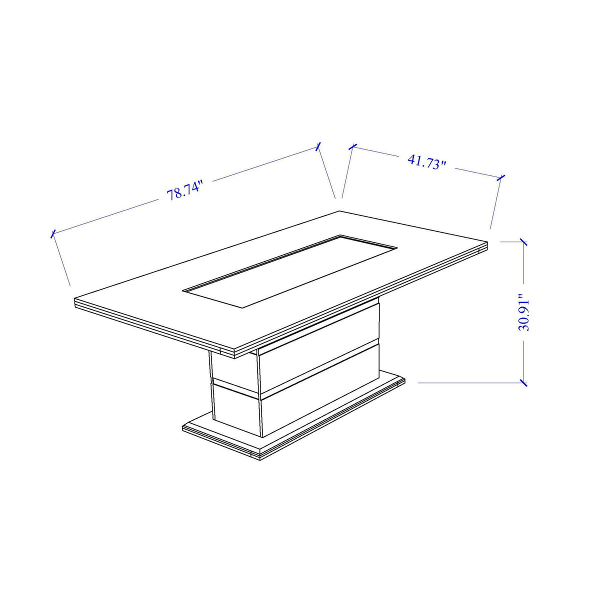 Ariya Dining Table with High Gloss Finish - Dark Gray or White