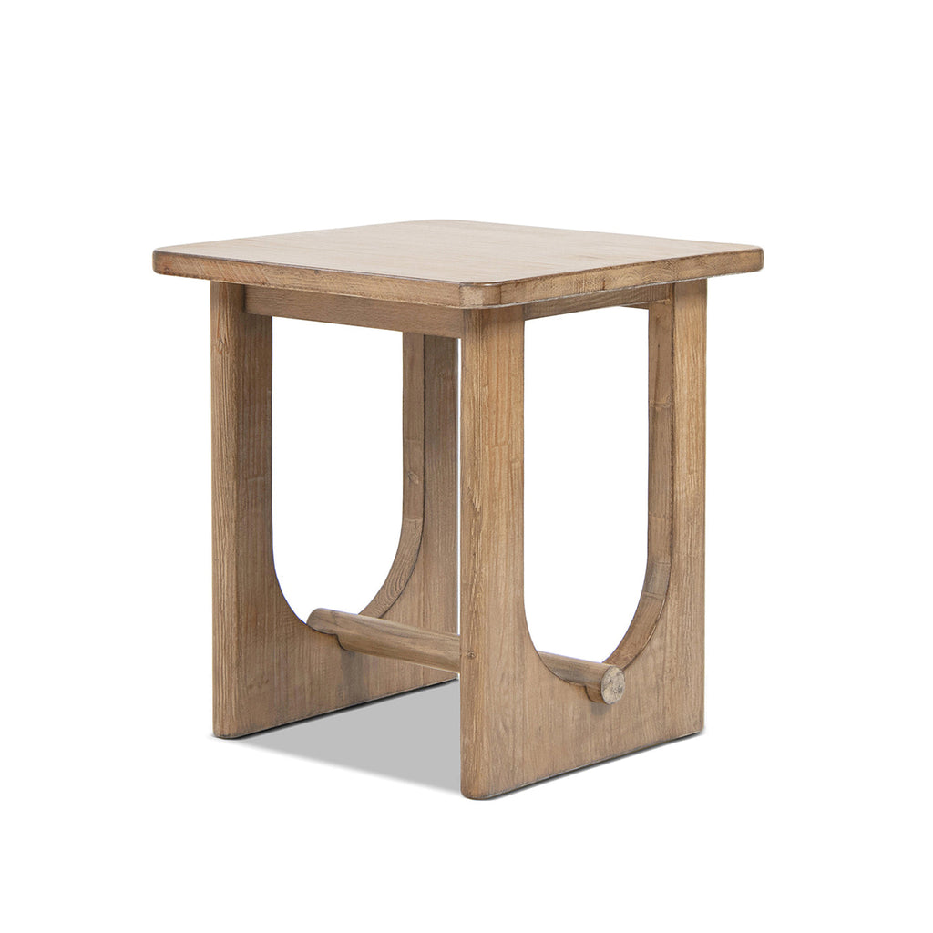 22" Square Side Table with Reclaimed Pine Wood - Antique