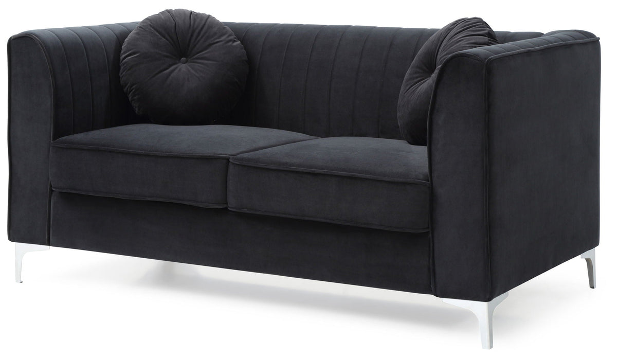 Glam Styled Micro Suede Loveseat with Channel Quilting - Multiple Colors