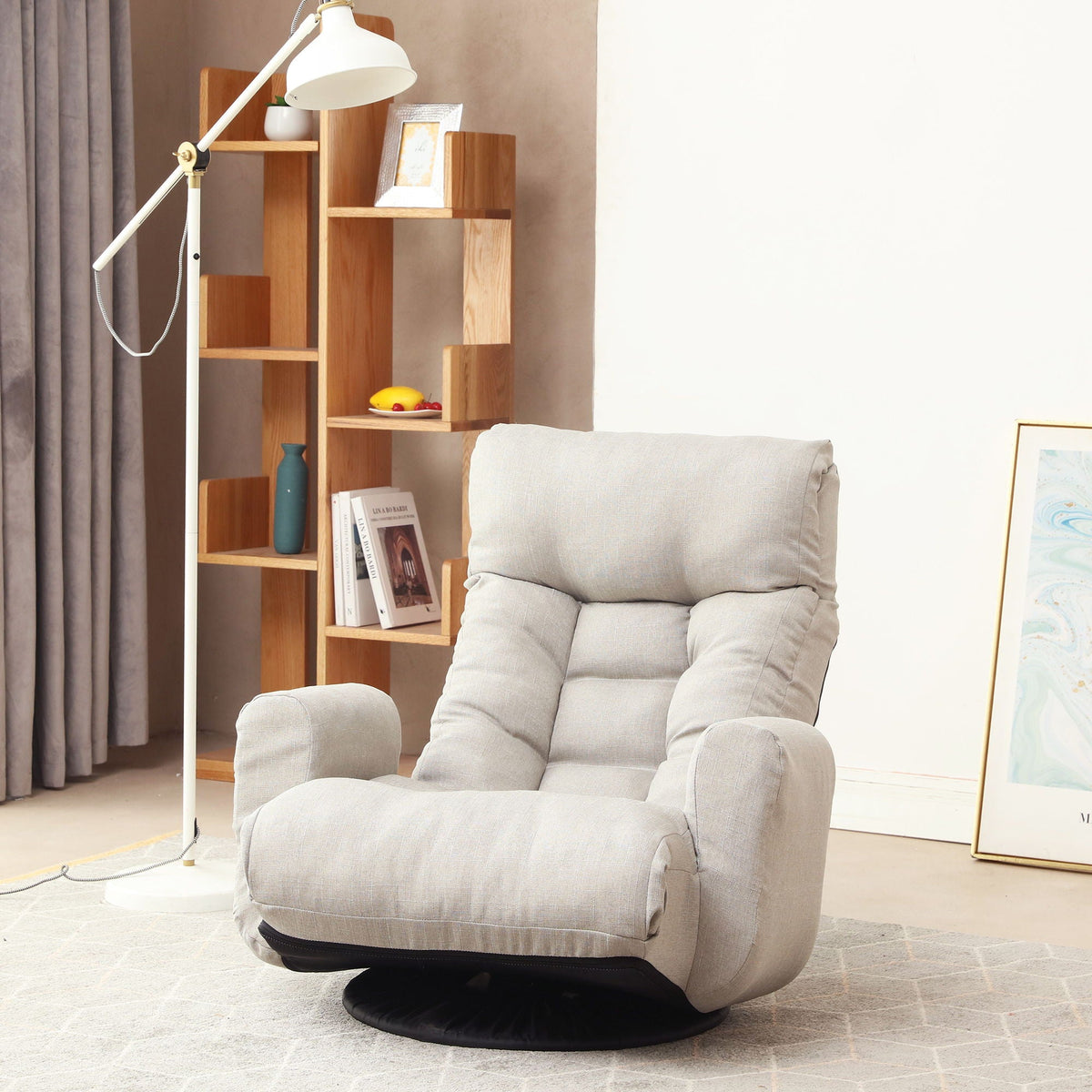Modern With Metal Frame Swivel Game Lounge Chair With Adjustable Headrest