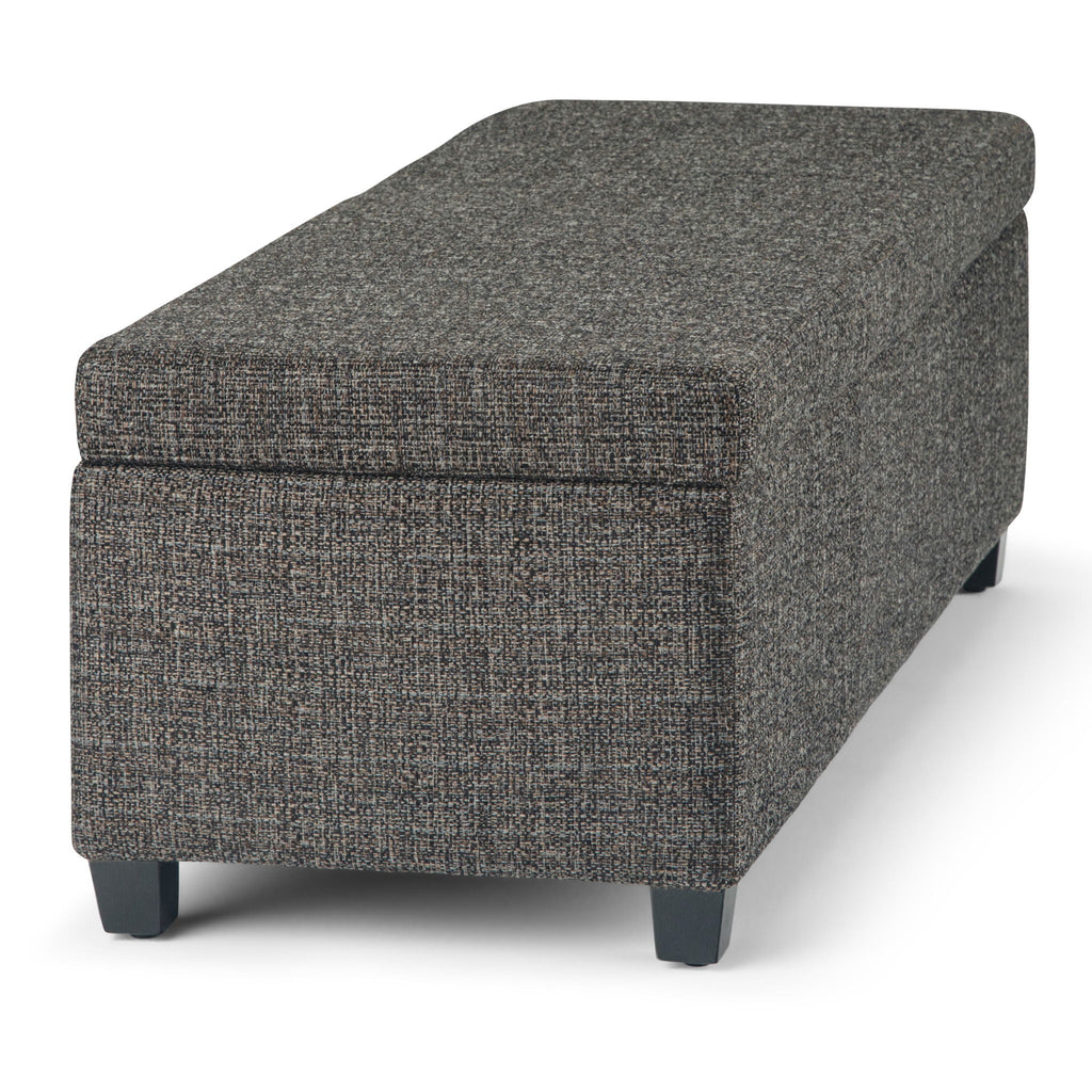 Avalon Contemporary Storage Ottoman Bench with Large Storage - Black, Dark Brown, Dark Gray