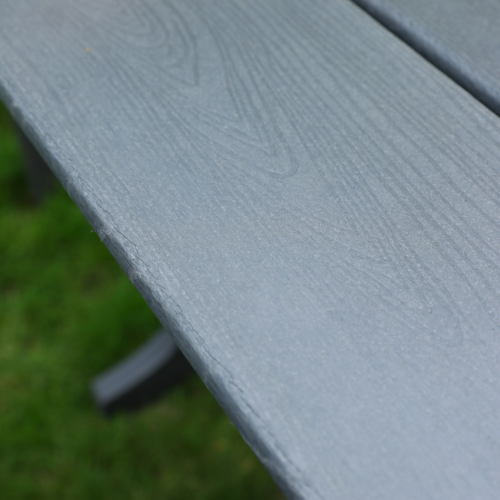 HDPE Outdoor Terrace Dining Chair Set with Ergonomic Design - Gray or Black