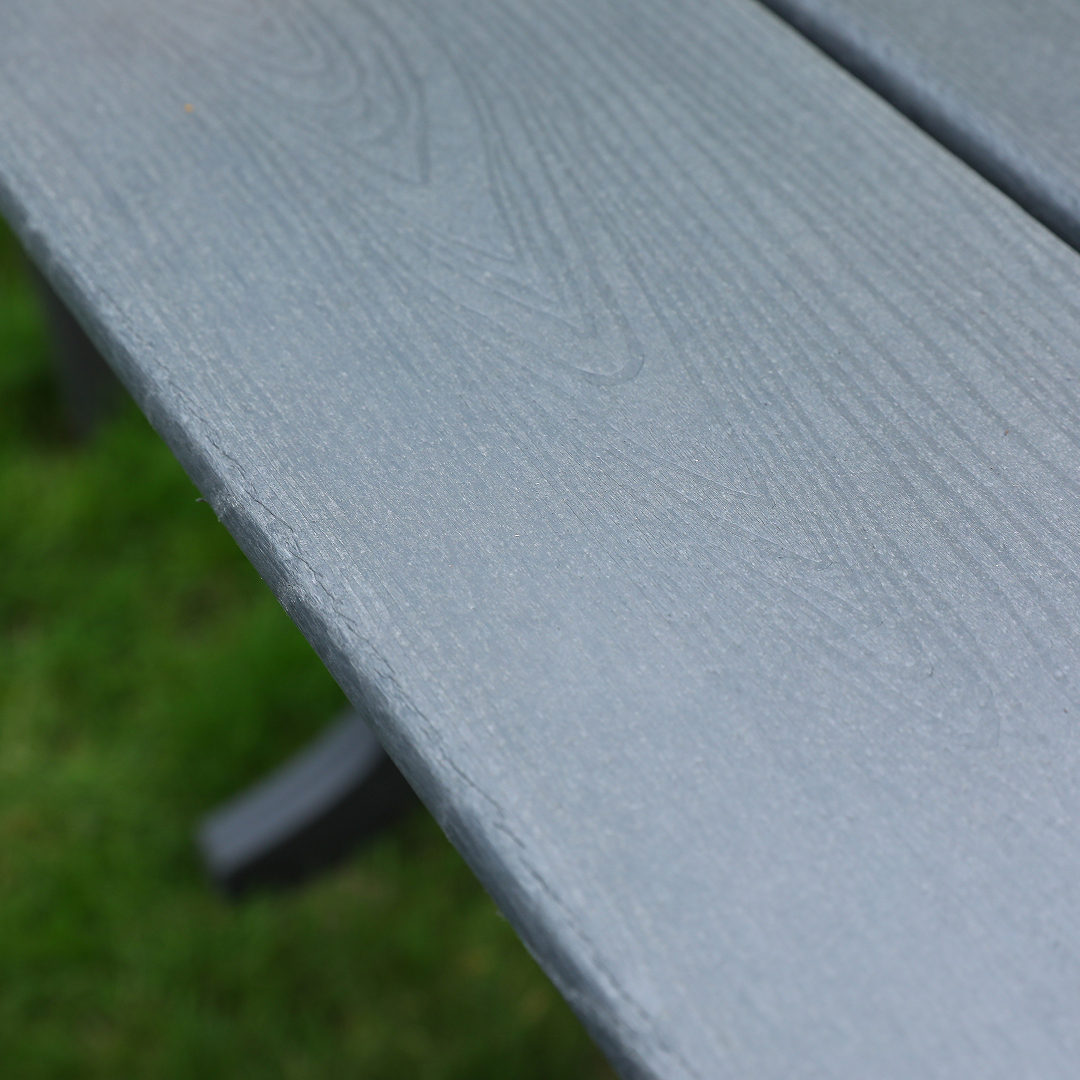 HDPE Outdoor Terrace Dining Chair Set with Ergonomic Design - Gray or Black