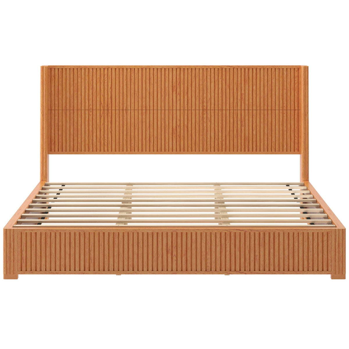 Platform Bed Frame with Headboard, Floor Standing Design - Queen & King
