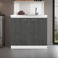 Salento Freestanding Sink with Double Door Cabinet - Engineered Wood