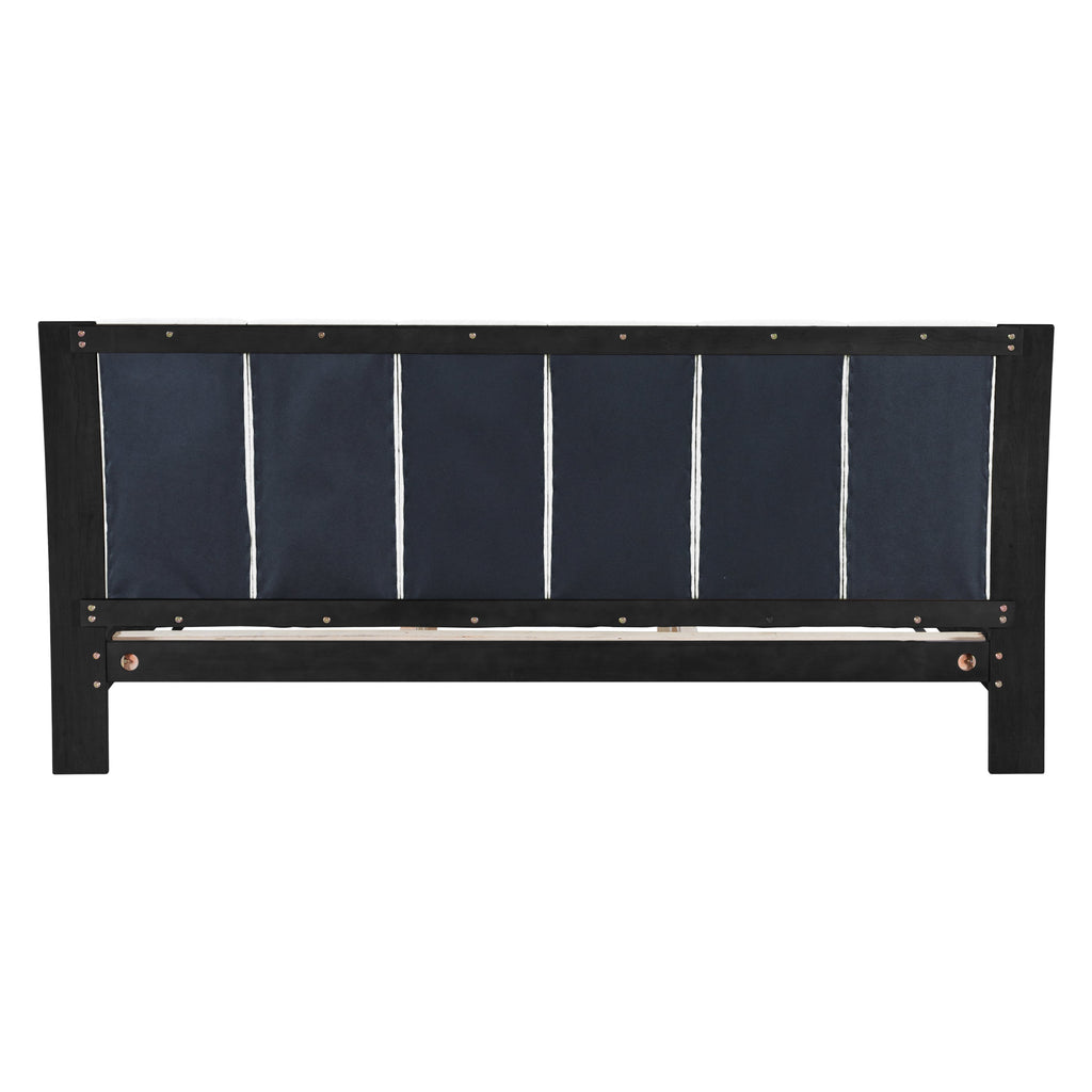 King Size Bed Frame with Reinforced Support - Black and White