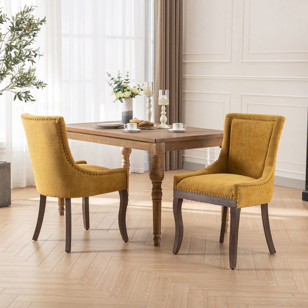 Ultra Side Dining Chair Set with Solid Wood Legs - Multiple Colors