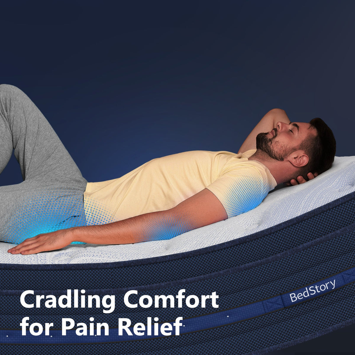 Firm Cooling Hybrid Mattress with Advanced Support - Blue