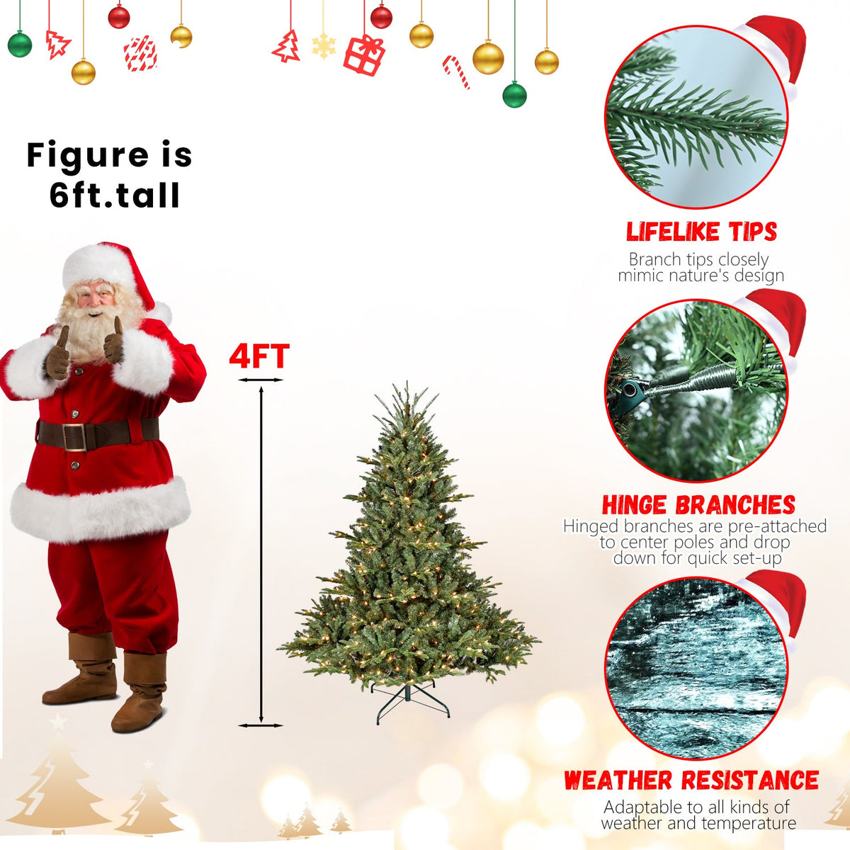 7FT Full-Shape Christmas Tree with 750 UL Lights and Metal Stand