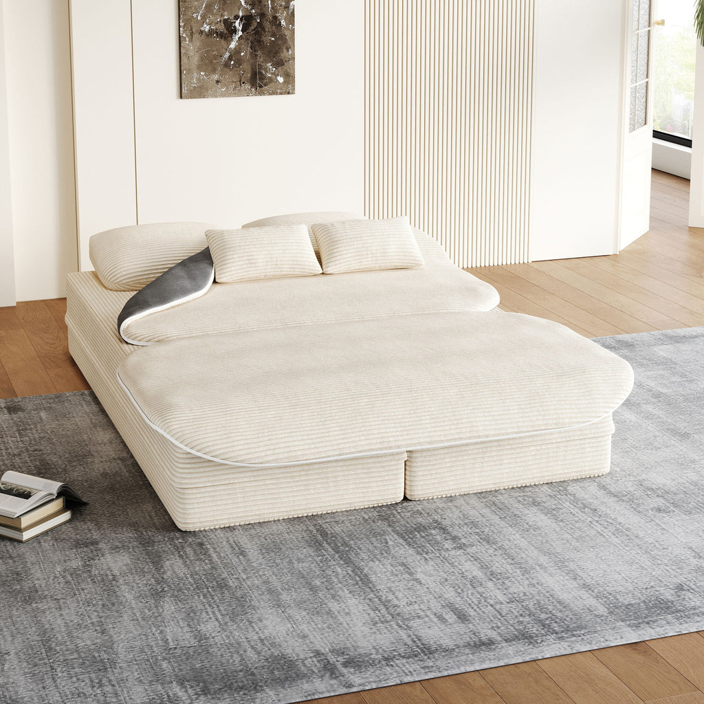 2 In 1 Foldable Sofa Bed with Multi Functional Blanket - Futon Sofa