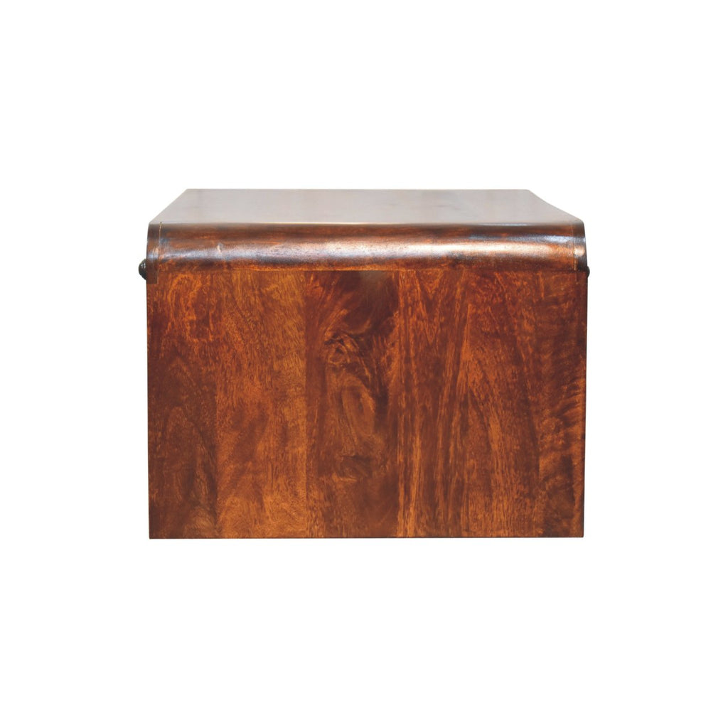 Solid Wood Aspen Slim Coffee Table with 4 Drawers - Chestnut Finish