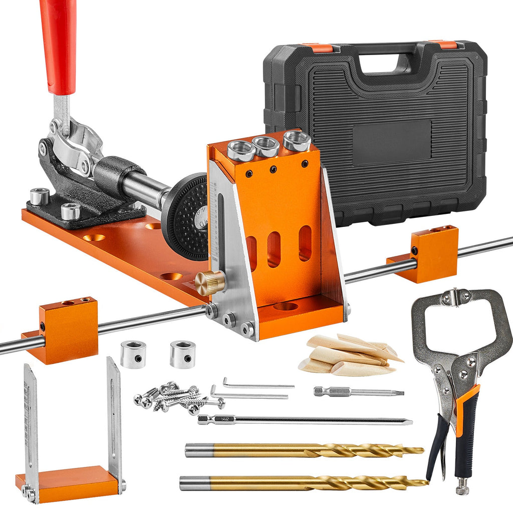 Pocket Hole Jig Kit with Adjustable Depth and C-Clamp - 34 Piece Set