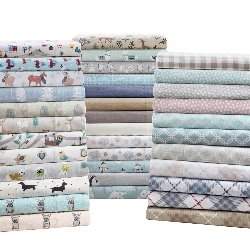 4 Piece King Printed Sheet Set with Contemporary Design - Cotton