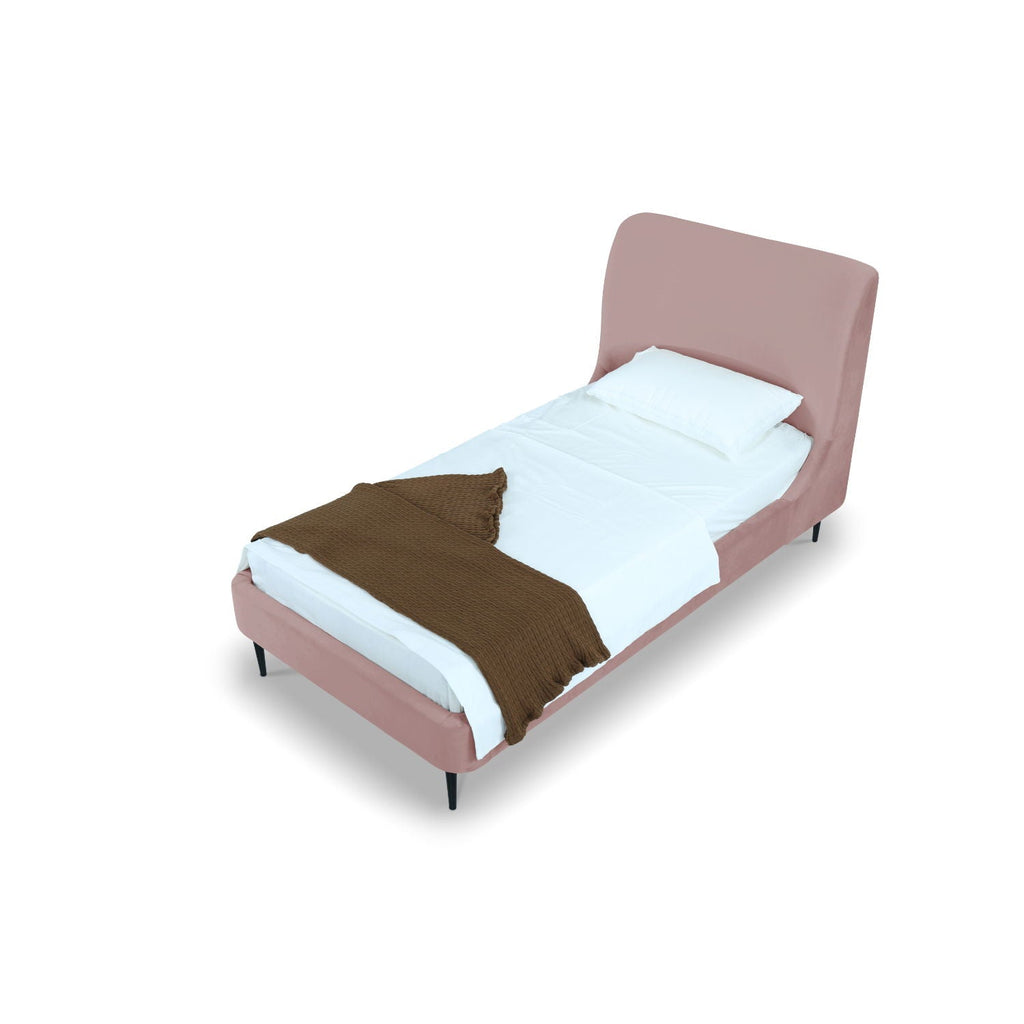 Heather Upholstered Bed with Curved Headboard - Multiple Colors