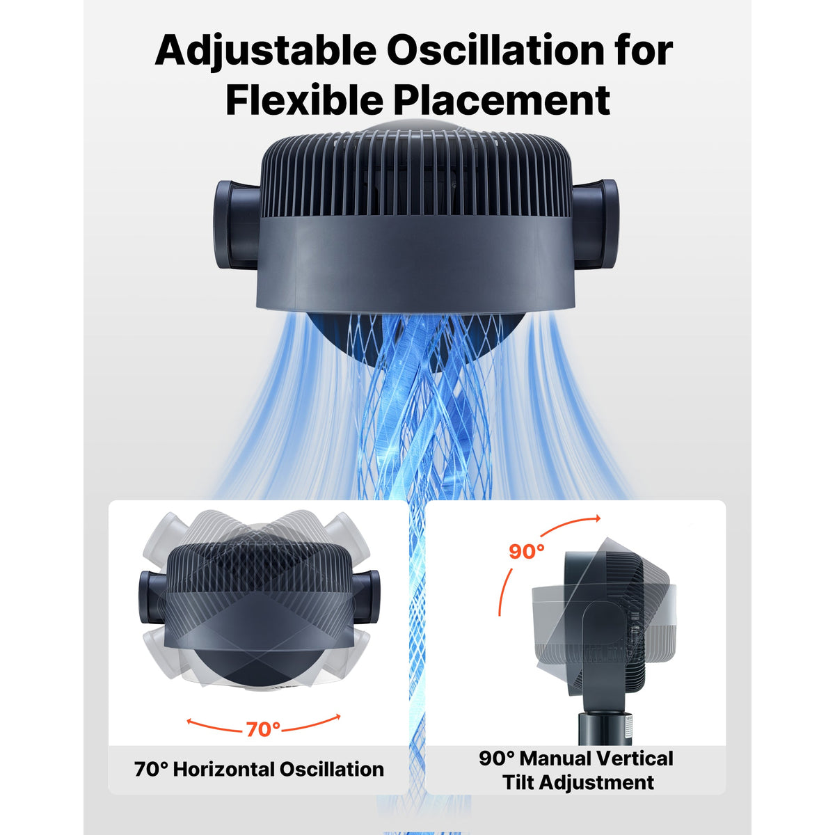 7-Inch Pedestal Fan with Oscillating Standing Design