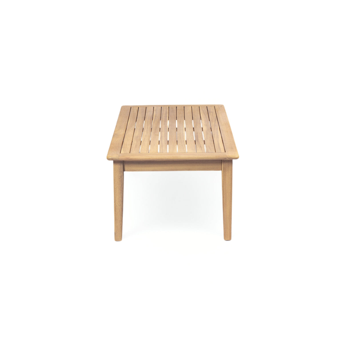 Outdoor Acacia Wood Loveseat with Coffee Table - Light Teak Frame