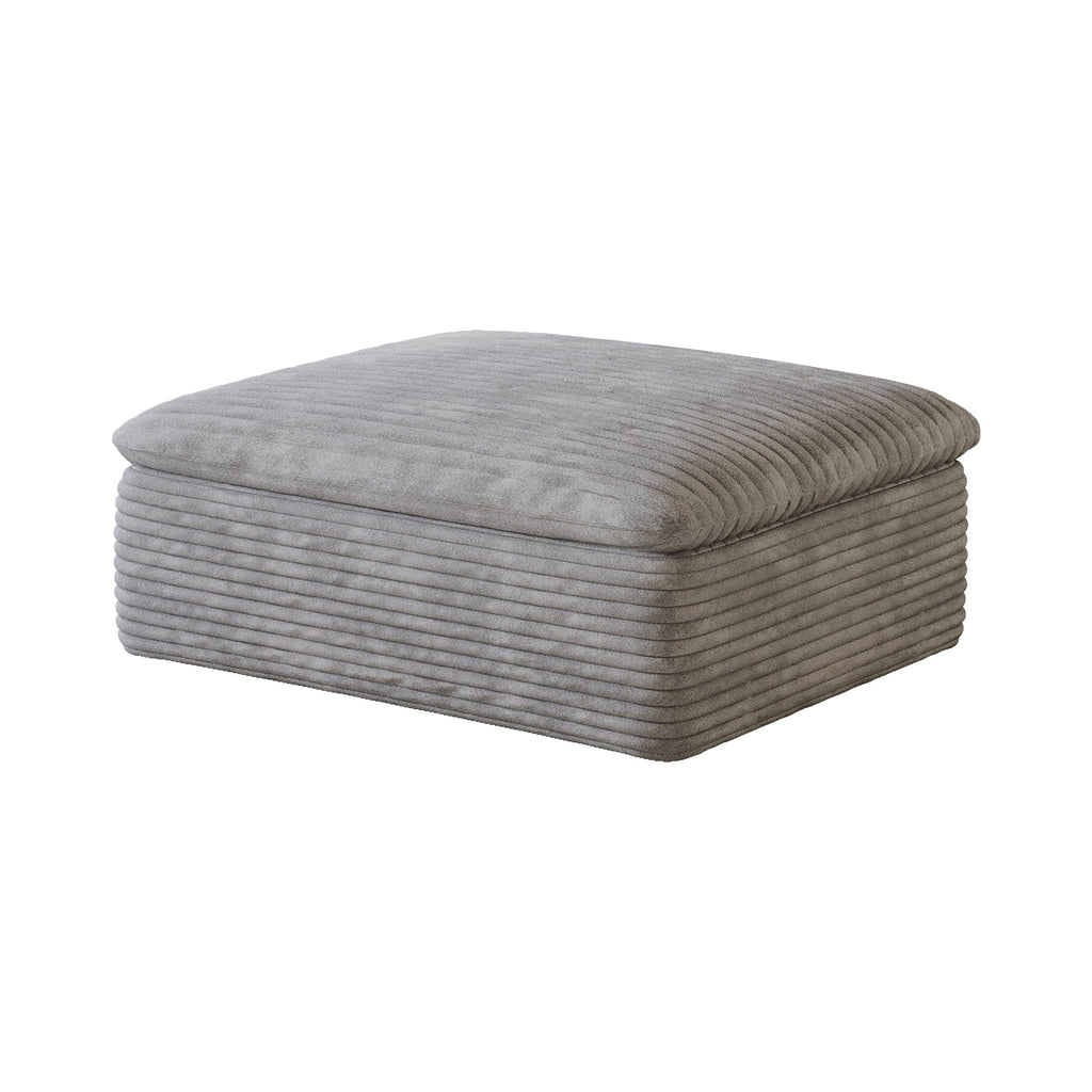 Versatile Fabric Ottoman with Modular Design - Neutral