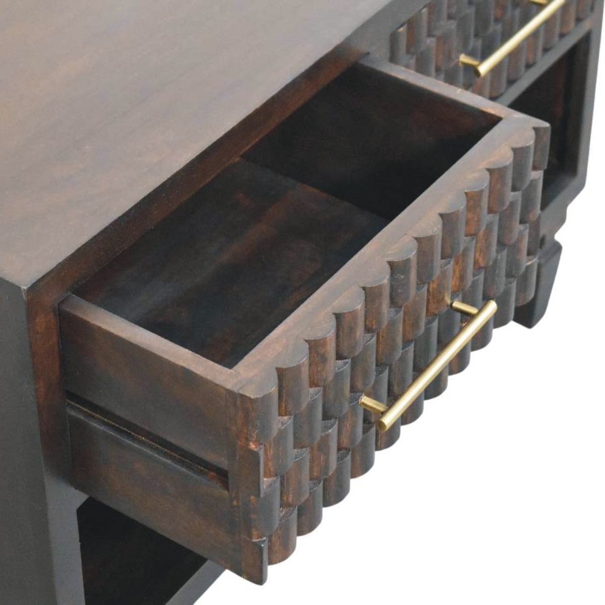 Solid Wood Shoe Storage Unit with Velvet Mocha Finish