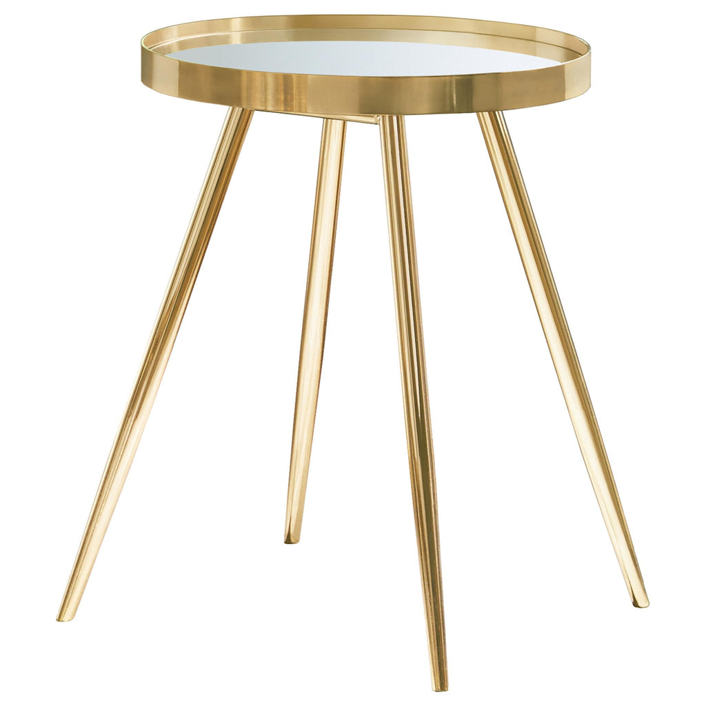 Kaelyn 3-piece Round Coffee and End Table Set Gold