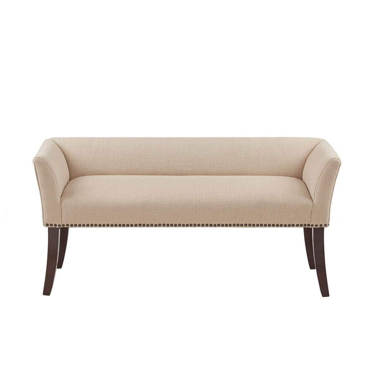 Elegant Design Upholstered Bench with Solid Wood Frame - Gray, Beige or Dark Gray