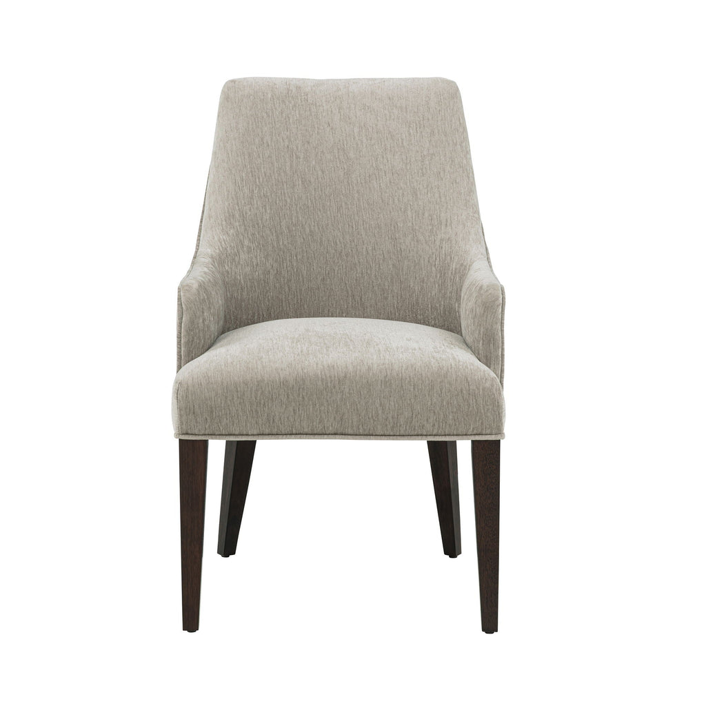Upholstered Armchair with Ergonomic Backrest - Beige or Dark Gray