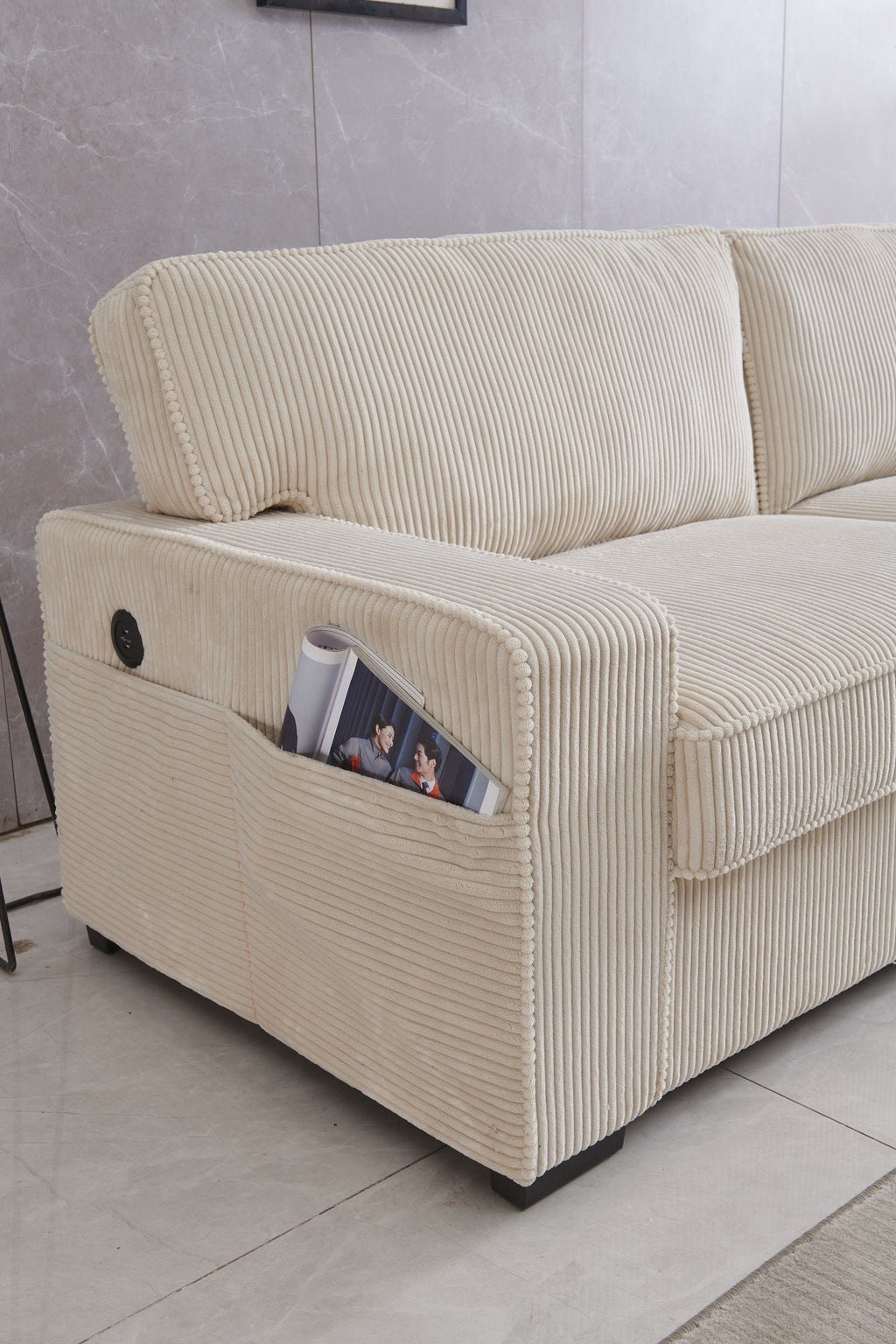 Exceptional Comfort Loveseat with Adjustable Headrests - Beige or Dark Gray