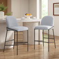 Galen Indoor Metal Upholstered Barstool with Contoured Backrest - Antique Bronze
