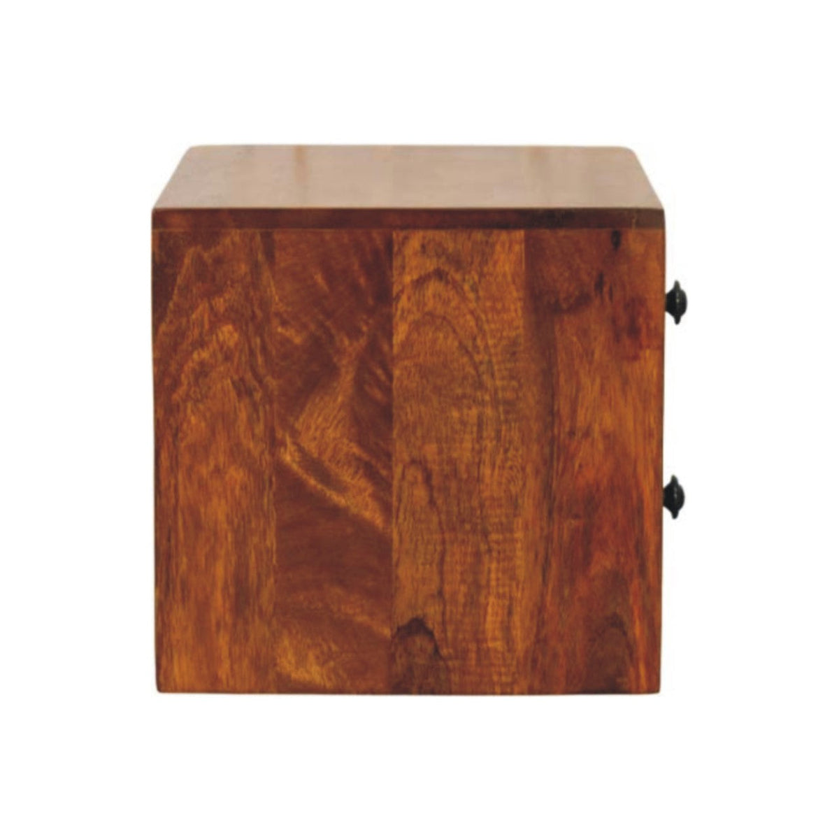 Solid Wood Wall-Mounted Nightstand with Storage Drawers - Chestnut