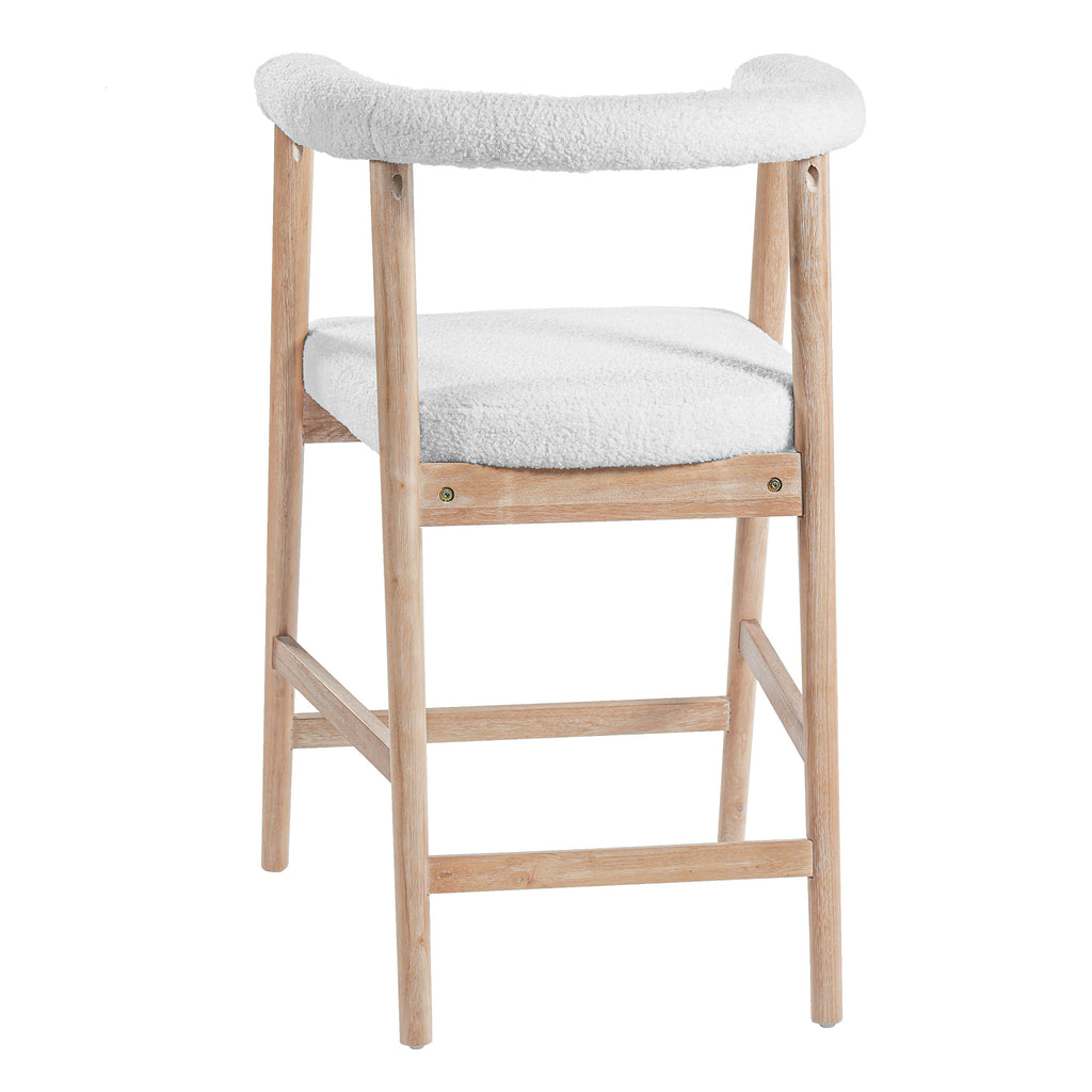 Natural 25" Seat Height Bar Stools with Back, Set of 2
