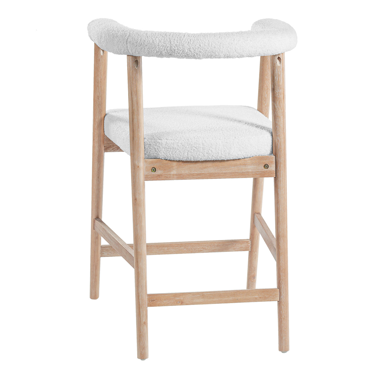 Natural 25" Seat Height Bar Stools with Back, Set of 2