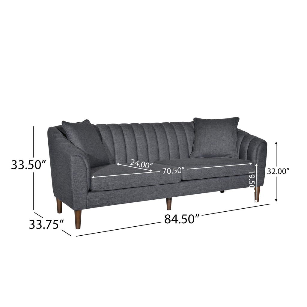 Contemporary 3 Seater Sofa with Button Tufted Accents - Dark Green or Beige