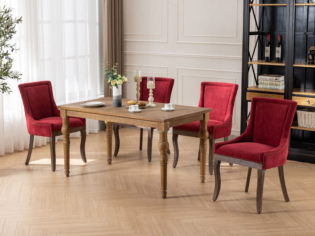 Ultra Side Dining Chair Set with Solid Wood Legs - Multiple Colors