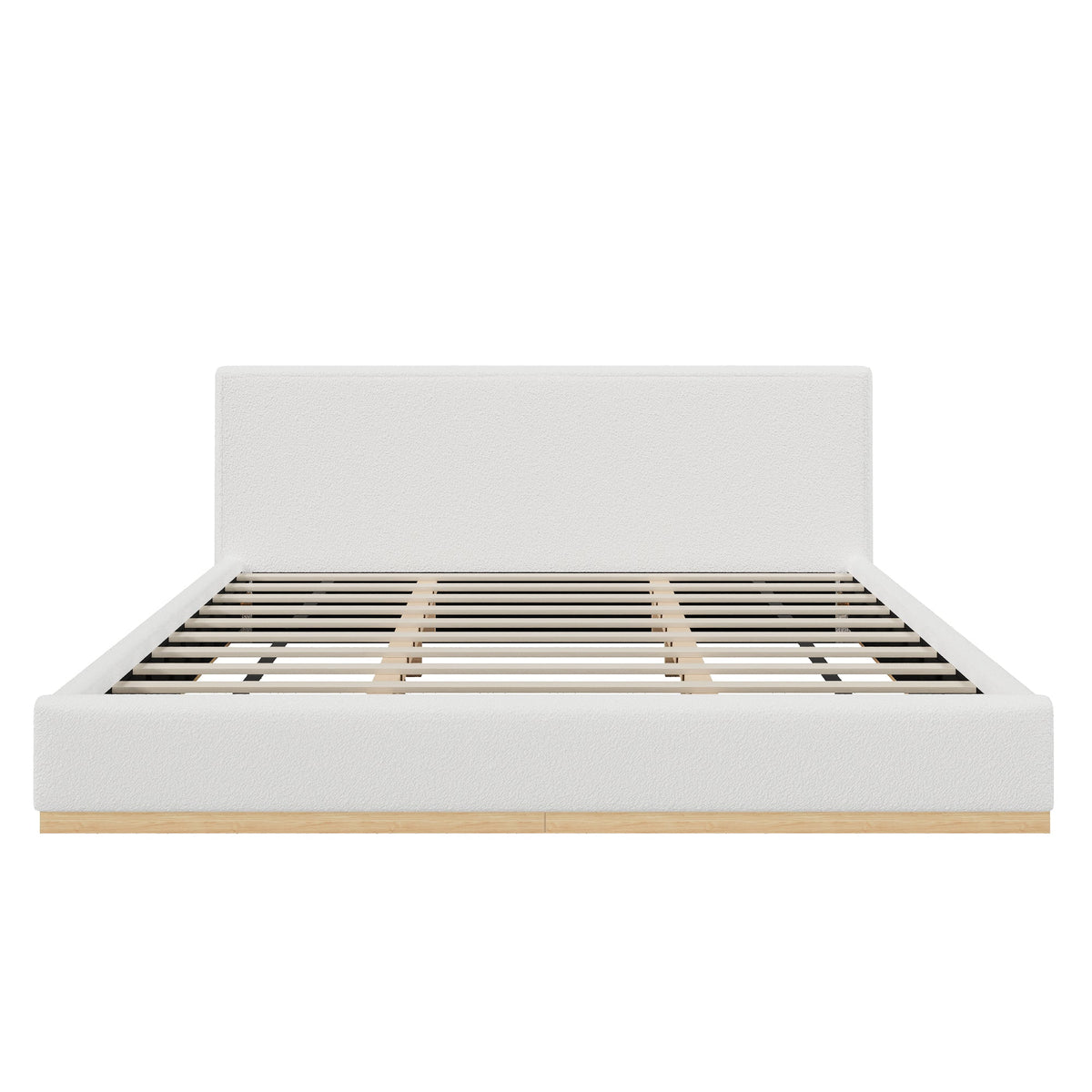 Elegant Upholstered Bed with Solid Wood Frame - Multiple Colors