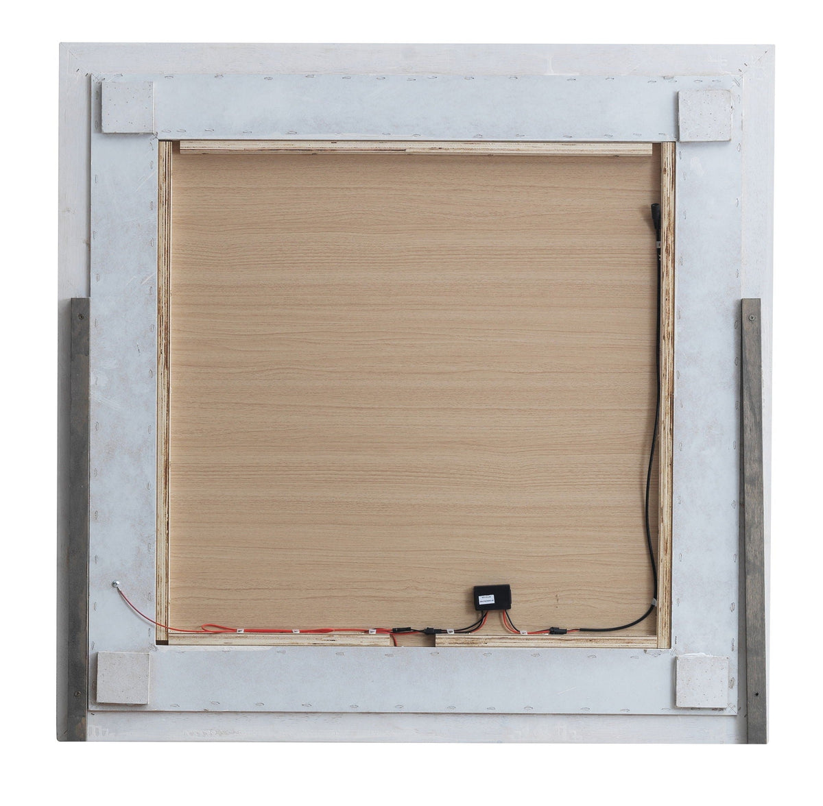 Elegant Transitional LED Mirror with Croc Textured Frame - Pearl Silver or Gray