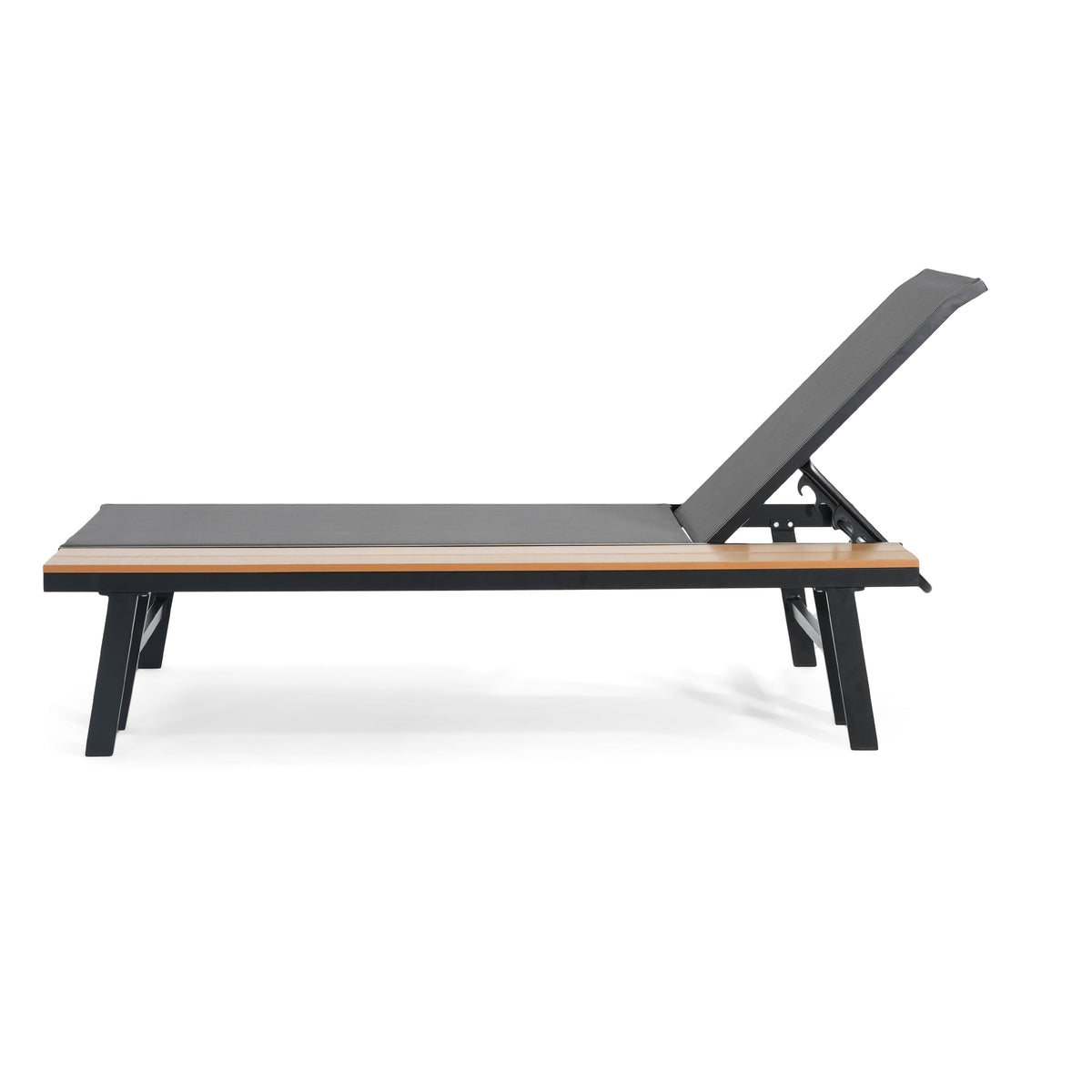 Waterloo Chaise Lounge Set with Attached Wood Side Table - Set of 2